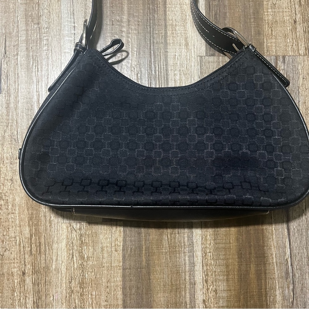 Y2K Nine West Black Patterned Shoulder Bag